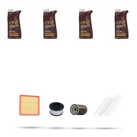 Kit tagliando 4 FILTRI e 4L OLIO compatibile con Ds7 Crossback 1.5 BlueHdi 96kw dal 2018