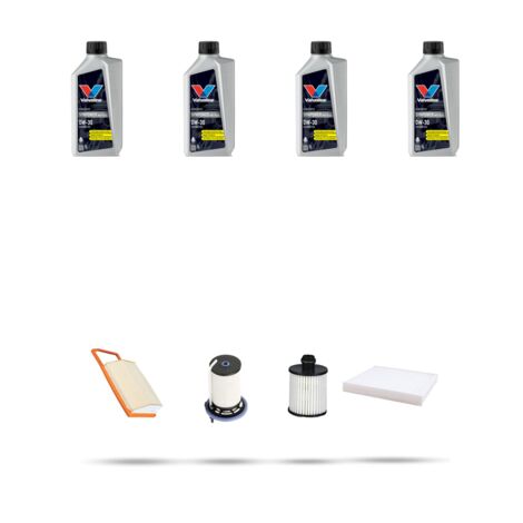 Kit tagliando 4 FILTRI e 4L OLIO compatibile con Fiat 500X 1.3 D 16v MultiJet 70kw dal 2015