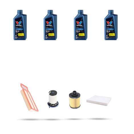 Kit tagliando 4 FILTRI e 4L OLIO compatibile con Fiat Doblo II 1.3 D Multijet 55kw dal 2013