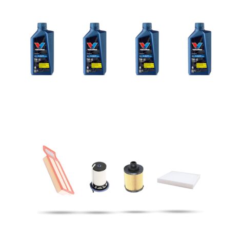 Kit tagliando 4 FILTRI e 4L OLIO compatibile con Fiat Doblo II 1.3 MJTD 66kw dal 2010