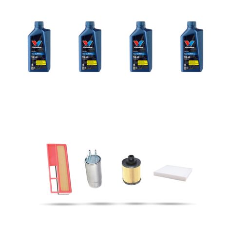 Kit tagliando 4 FILTRI e 4L OLIO compatibile con Fiat Grande Punto 1.3 D Multijet 66kw dal 2005