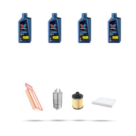 Kit tagliando 4 FILTRI e 4L OLIO compatibile con Fiat Punto EVO 1.3 D Multijet 51kw dal 2009