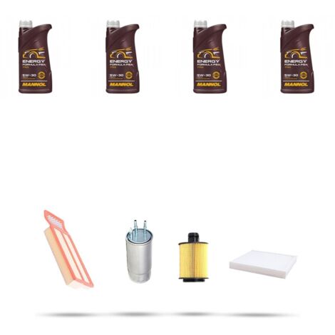 Kit tagliando 4 FILTRI e 4L OLIO compatibile con Fiat Punto Evo 1.3 D Multijet 62kw dal 2009 al 2012