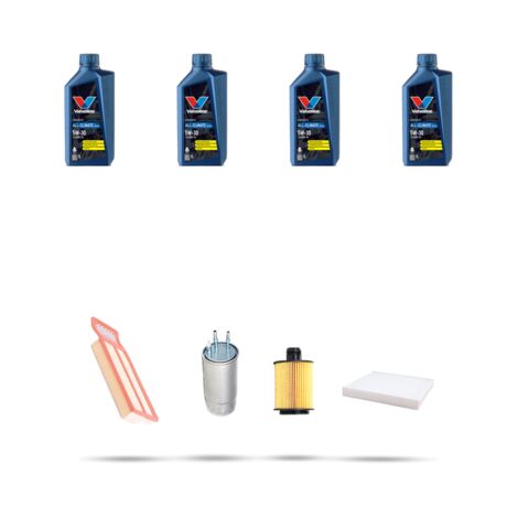 Kit tagliando 4 FILTRI e 4L OLIO compatibile con Fiat Punto EVO 1.3 D Multijet 70kw dal 2009 al 2012