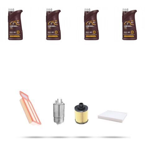Kit tagliando 4 FILTRI e 4L OLIO compatibile con Fiat Punto III 1.3 D 55kw dal 2005