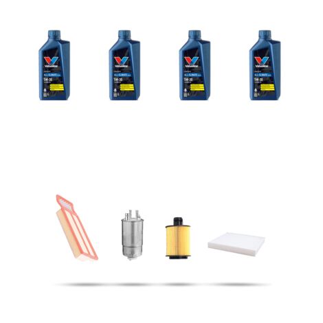 Kit tagliando 4 FILTRI e 4L OLIO compatibile con Fiat Punto III 1.3 D 70kw dal 2012