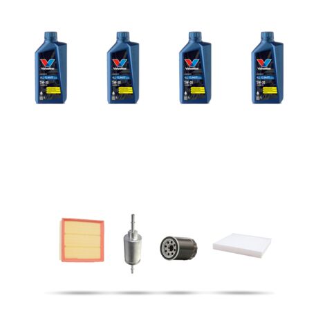 Kit tagliando 4 FILTRI e 4L OLIO compatibile con Ford Fiesta V 1.3 44kw dal 2002