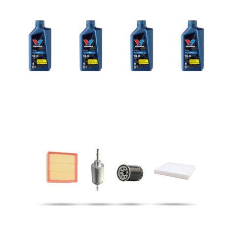 Kit tagliando 4 FILTRI e 4L OLIO compatibile con Ford Fiesta V 1.3 S 51kw dal 2002