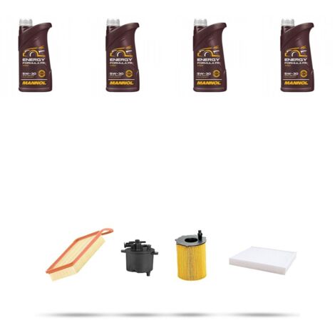 Kit tagliando 4 FILTRI e 4L OLIO compatibile con Ford Fiesta V 1.4 tdci 50kw dal 2002