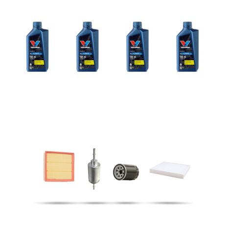 Kit tagliando 4 FILTRI e 4L OLIO compatibile con Ford Fiesta V 1.6 16v 74kw dal 2002