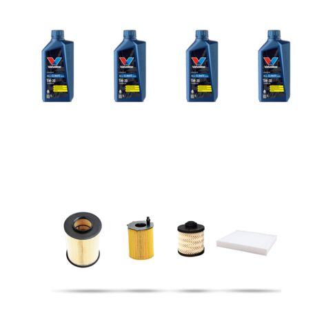 Kit tagliando 4 FILTRI e 4L OLIO compatibile con Ford Kuga II 1.5 Tdci 88kw dal 2016