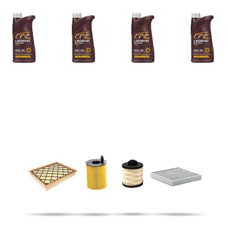 Kit tagliando 4 FILTRI e 4L OLIO compatibile con Ford Mondeo V 1.5 Tdci 88kw dal 2015