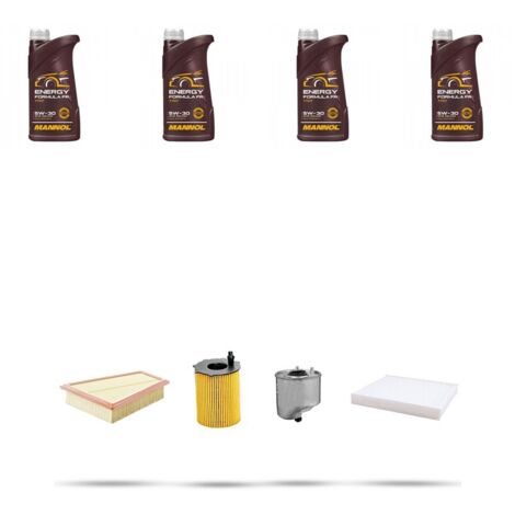 Kit tagliando 4 FILTRI e 4L OLIO compatibile con Ford S-Max 1.6 Tdci 85kw dal 2011