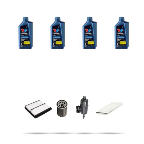 Kit tagliando 4 FILTRI e 4L OLIO compatibile con Honda Accord Coupe VII 1.6i 85kw dal 1998