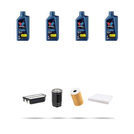 Kit tagliando 4 FILTRI e 4L OLIO compatibile con Hyundai Accent IV (RB) 1.6 CRDi 94kw dal 2011