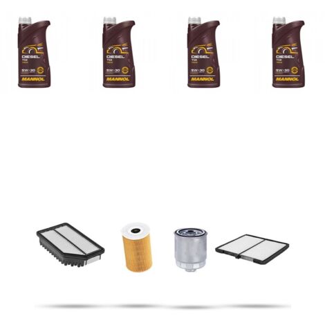 Kit tagliando 4 FILTRI e 4L OLIO compatibile con Hyundai Matrix 1.5 CRDi 60kw dal 2001
