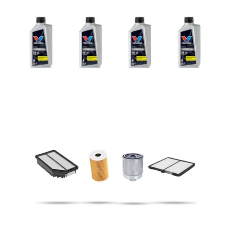 Kit tagliando 4 FILTRI e 4L OLIO compatibile con Hyundai Matrix 1.5 CRDi 60kw dal 2001