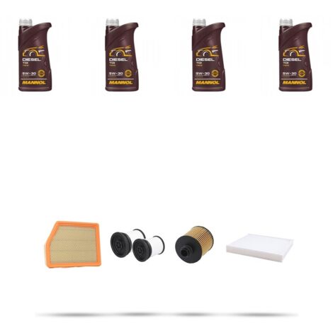 Kit tagliando 4 FILTRI e 4L OLIO compatibile con Jeep Cherokee IV (KL) 2.0 MJT 103kw dal 2014