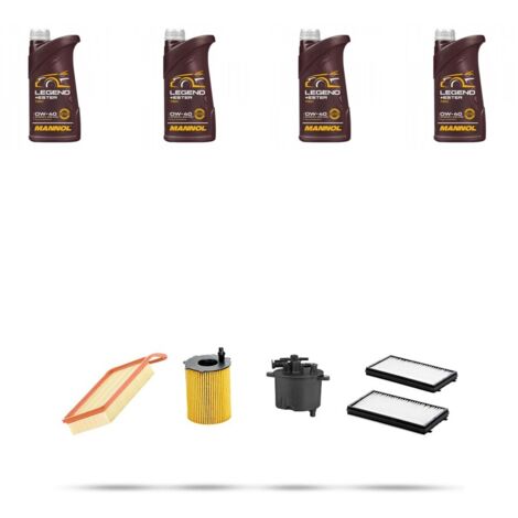 Kit tagliando 4 FILTRI e 4L OLIO compatibile con Mazda 2 (DE) 1.4 cd 50kw dal 2008