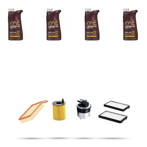 Kit tagliando 4 FILTRI e 4L OLIO compatibile con Mazda 2 (DE) 1.6 cd 66kw dal 2008