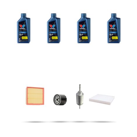 Kit tagliando 4 FILTRI e 4L OLIO compatibile con Mazda 2 (DY) 1.25 55kw dal 2003 al 2007