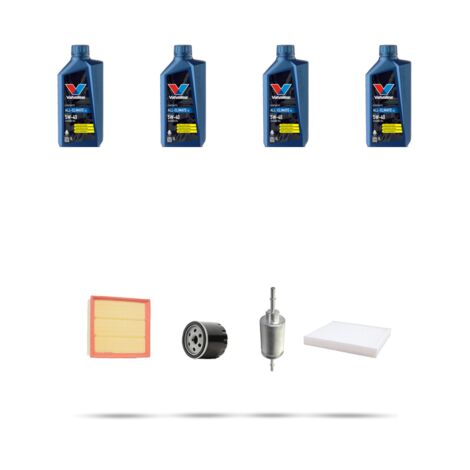 Kit tagliando 4 FILTRI e 4L OLIO compatibile con Mazda 2 (DY) 1.4 59kw dal 2003 al 2007