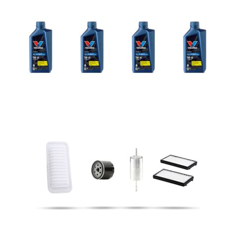 Kit tagliando 4 FILTRI e 4L OLIO compatibile con Mazda 3 (BK) 1.4 62kw dal 2003 al 2009