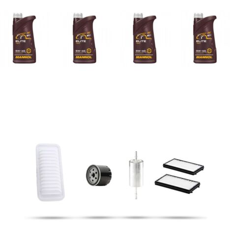 Kit tagliando 4 FILTRI e 4L OLIO compatibile con Mazda 3 (BK) 1.6 77kw dal 2003 al 2009