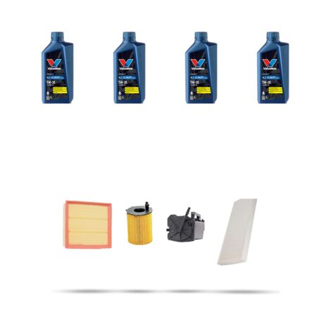 Kit tagliando 4 FILTRI e 4L OLIO compatibile con Mini Cooper II (R55,R56) 1.6 Diesel 80kw dal 2007 al 2010