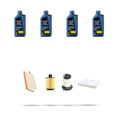 Kit tagliando 4 FILTRI e 4L OLIO compatibile con Opel Combo D 1.3 CDTI 59kw Dal 2012