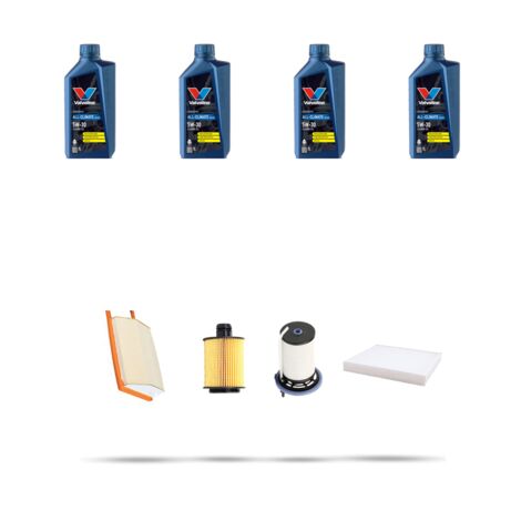 Kit tagliando 4 FILTRI e 4L OLIO compatibile con Opel Combo D 1.3 CDTI 66kw Dal 2012
