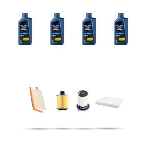 Kit tagliando 4 FILTRI e 4L OLIO compatibile con Opel Combo D 1.3 CDTI 70kw Dal 2016