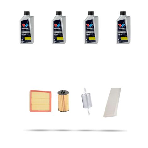 Kit tagliando 4 FILTRI e 4L OLIO compatibile con Opel Corsa C 1.2i 12V 55kw Dal 2000
