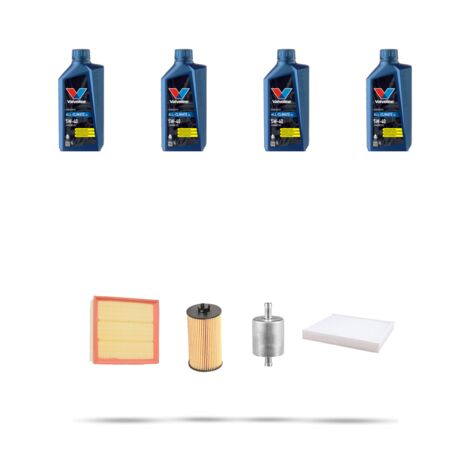 Kit tagliando 4 FILTRI e 4L OLIO compatibile con Opel Corsa D 1.2 16V GPL 59kw Dal 2009