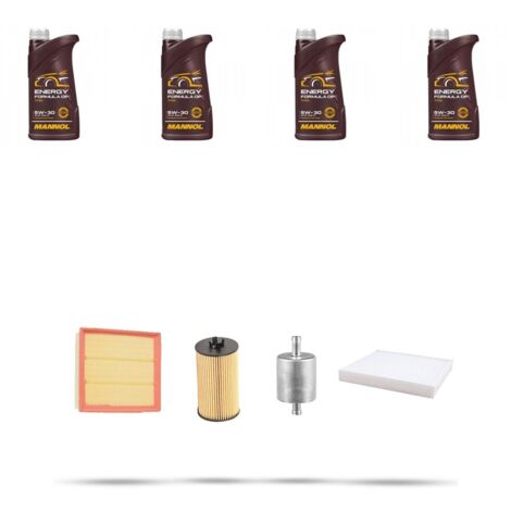 Kit tagliando 4 FILTRI e 4L OLIO compatibile con Opel Corsa D 1.2 16V GPL 59kw Dal 2009