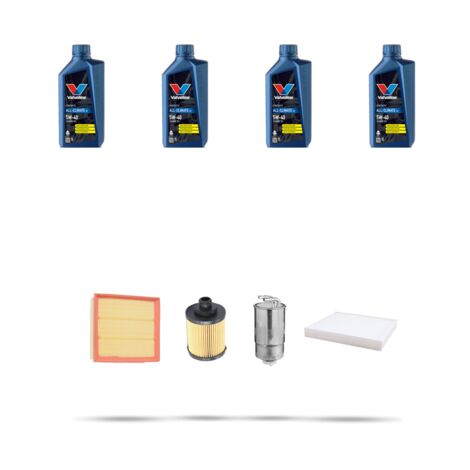 Kit tagliando 4 FILTRI e 4L OLIO compatibile con Opel Corsa D 1.3 CDTI 55kw Dal 2006