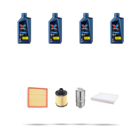 Kit tagliando 4 FILTRI e 4L OLIO compatibile con Opel Corsa D 1.3 CDTI 70kw Dal 2010