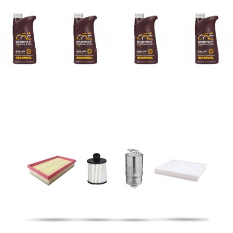 Kit tagliando 4 FILTRI e 4L OLIO compatibile con Opel Corsa E (X15) 1.3 CDTI 70kw Dal 2014