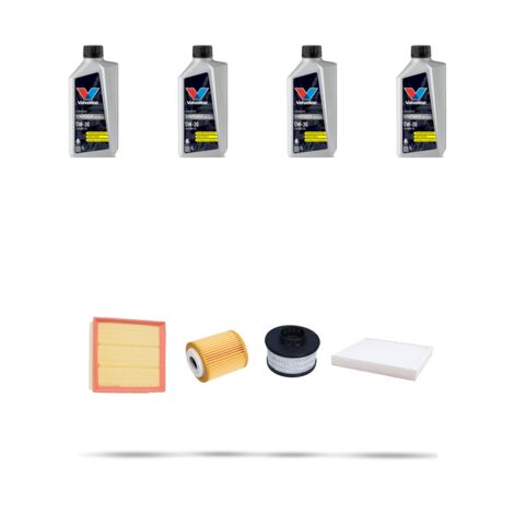 Kit tagliando 4 FILTRI e 4L OLIO compatibile con Opel Crossland X (P17) 1.5 TD 75kw dal 2018