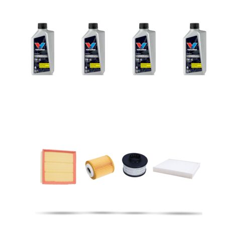 Kit tagliando 4 FILTRI e 4L OLIO compatibile con Opel Crossland X (P17) 1.5 TD 88kw dal 2018