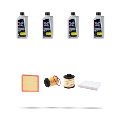 Kit tagliando 4 FILTRI e 4L OLIO compatibile con Opel Crossland X (P17) 1.6 Diesel 73kw dal 2017