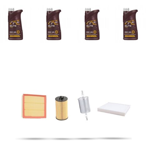 Kit tagliando 4 FILTRI e 4L OLIO compatibile con Opel Meriva A 1.4 16v 66kw Dal 2004 al 2010