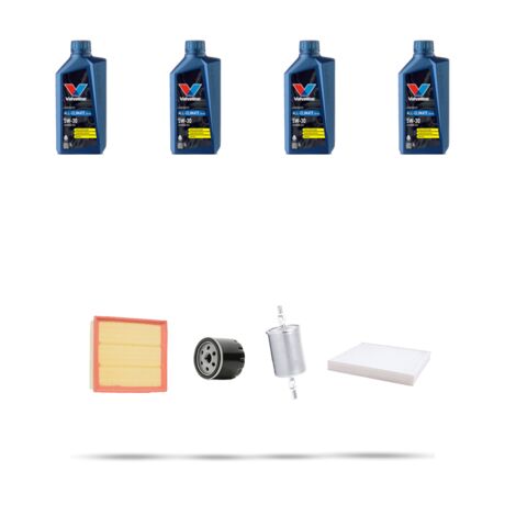 Kit tagliando 4 FILTRI e 4L OLIO compatibile con Opel Meriva A 1.6 16v 74kw Dal 2003 al 2006
