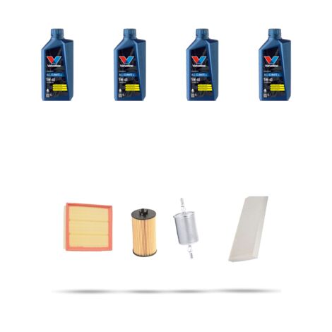 Kit tagliando 4 FILTRI e 4L OLIO compatibile con Opel Tigra TwinTop 1.4 16v 66kw Dal 2004 al 2009