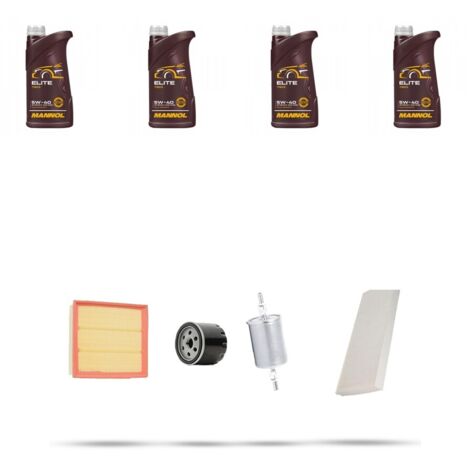 Kit tagliando 4 FILTRI e 4L OLIO compatibile con Opel Tigra TwinTop 1.8 16v 92kw Dal 2004 al 2009