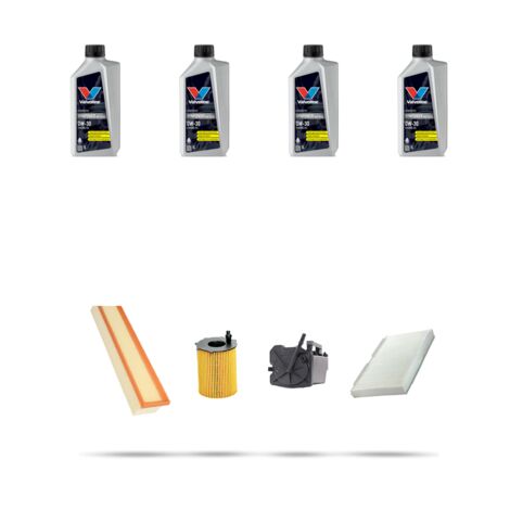Kit tagliando 4 FILTRI e 4L OLIO compatibile con Peugeot 1007 1.6 HDi 80kw Dal 2007