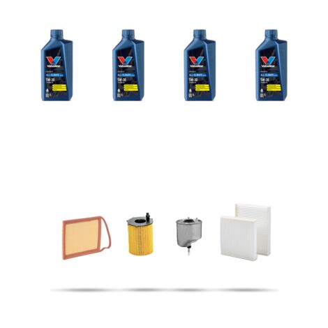Kit tagliando 4 FILTRI e 4L OLIO compatibile con Peugeot 2008 1.4 e-HDI 50kw Dal 2013