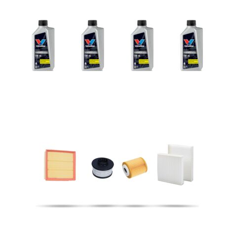 Kit tagliando 4 FILTRI e 4L OLIO compatibile con Peugeot 2008 1.5 Blue-HDI 75kw Dal 2018