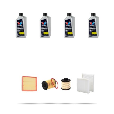 Kit tagliando 4 FILTRI e 4L OLIO compatibile con Peugeot 2008 1.6 Blue-HDI 73kw Dal 2014