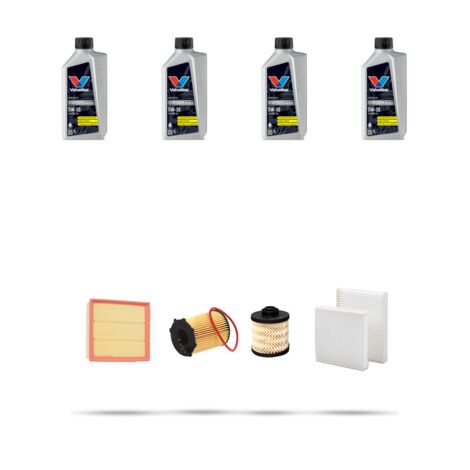 Kit tagliando 4 FILTRI e 4L OLIO compatibile con Peugeot 2008 1.6 Blue-HDI 85kw Dal 2014